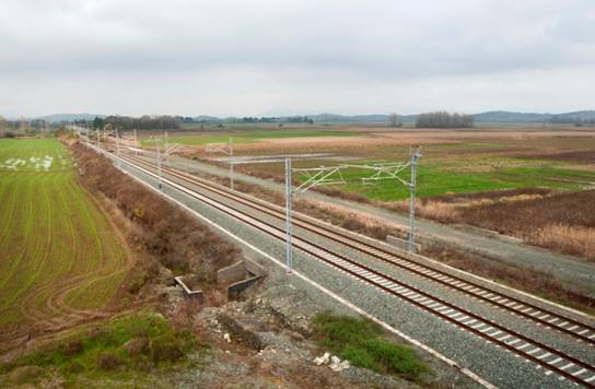 Construction of the superstructure in the section Polykastro-Eidomeni from km 53+000 to km 73+000, superstructure of R.S. Polykastro and electrification (C.N. 563)